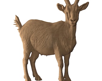 Goat v1 – STL file CNC Wood carving & 3D Printing  (Digital Download)