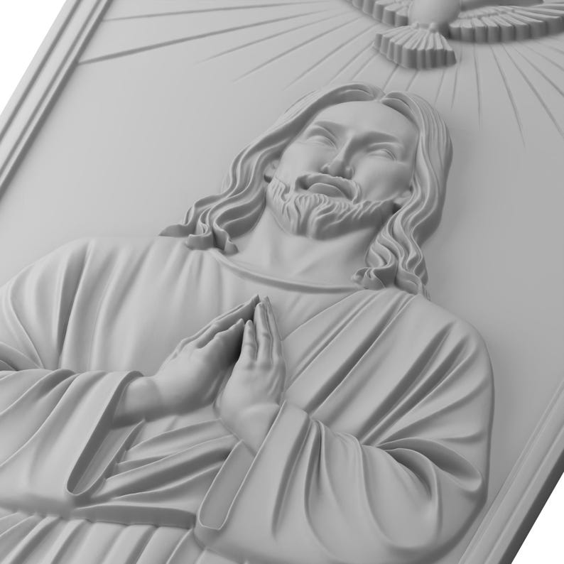 Baptism of Light STL Relief CNC Wood Arving | PNG Laser File | Sacred ...
