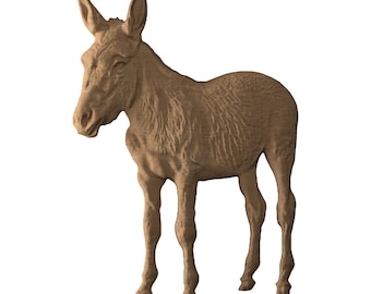 Donkey STL-model reliëf CNC-router houtsnijwerk en 3D-printen