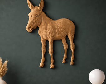 Donkey STL model relief CNC router wood carving & 3D printing