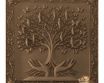 Tree of Souls STL Relief File |  Wood Carving, CNC Router, 3D Print (Commercial License)