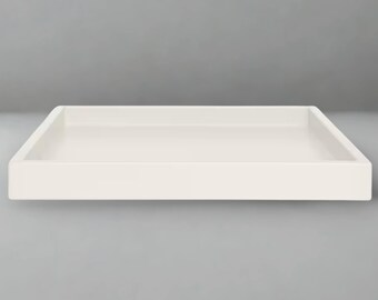 Bandeja otomana de 20 x 20, acabado mate aterciopelado, bandeja moderna para mesa de centro, bandeja decorativa cuadrada.