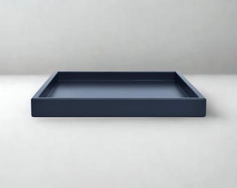 Bandeja otomana 16 x 16, acabamento aveludado fosco, bandeja moderna para mesa de centro, porta-objetos retangular decorativo