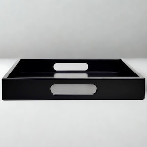 20 X 14 Rectangle Tray with Handles, Velvet Matte Finish, Modern Coffee Table Tray, Decorative Catchall, Shallow Rectangle Catchall Tray