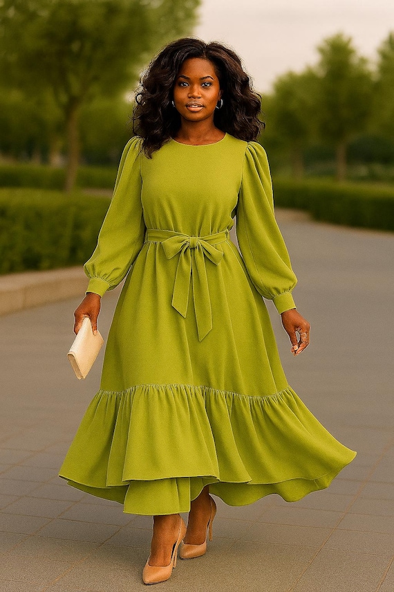 plus size dresses maxi dress Plus Size Seliat Cascade Maxi Dress- Brown 1X / Brown at Curvy Sense