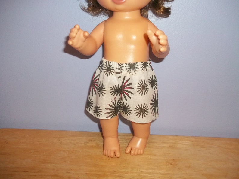 Baby 12 inch Alive doll shorts white with flowers on them