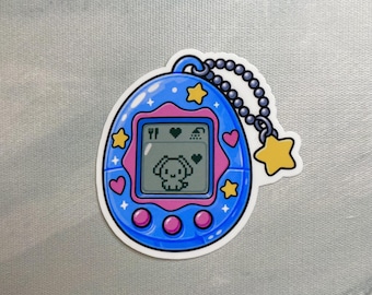 Pet Egg Handheld Virtual Pet Sticker Nostalgic l Gloss or Holographic Laminate l Decal