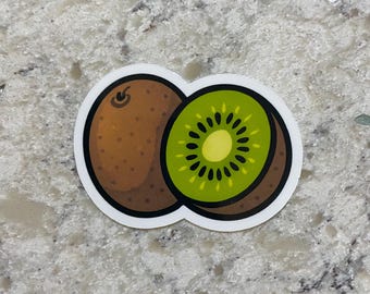 Sliced Kiwi Sticker l Gloss or Holographic Laminate l Waterproof Decal