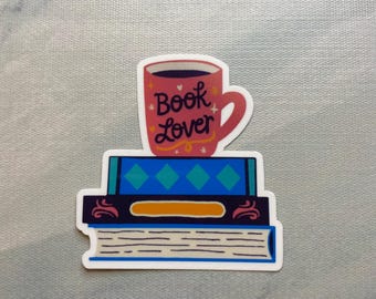 Book Lover Sticker l Gloss or Holographic Laminate l Waterproof Decal