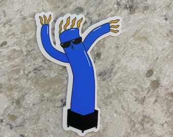 Wacky Inflatable Man Sticker l Gloss or Holographic Laminate l Waterproof Decal