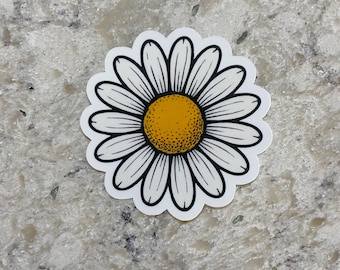 Daisy Flower Head Sticker l Gloss or Holographic l Waterproof Decal