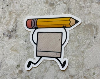 Cartoon Doodle Man Sticker l Gloss or Holographic l Waterproof Decal