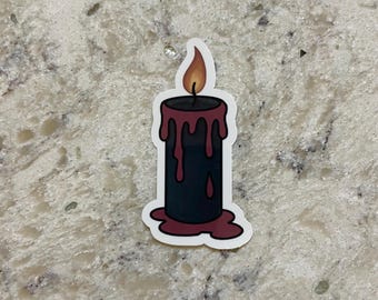 Bloody Candle Sticker l Gloss or Holographic Laminate l Waterproof Decal