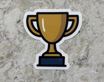 Championship Trophy Sticker l Gloss or Holographic Laminate l Waterproof Decal