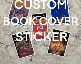 Custom Book Cover Sticker l Gloss or Holographic l Waterproof Decal