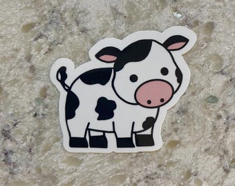 Cow Sticker l Gloss or Holographic Laminate l Waterproof Decal