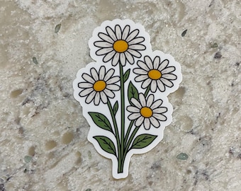 Daisy Flower Bunch Sticker l Gloss or Holographic l Waterproof Decal