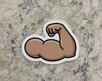 Flexing Arm Sticker l Gloss or Holographic Laminate l Waterproof Decal