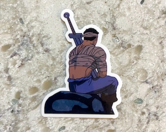 Berserker Swordsman Sticker l Gloss or Holographic l Waterproof Decal