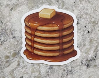 Pancakes Sticker l Gloss or Holographic Laminate l Waterproof Decal