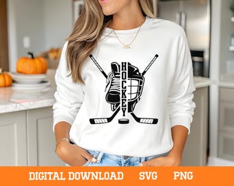 Hockey-Design SVG: Shirt-Clipart, Puck & Schläger (Digitaler Download)