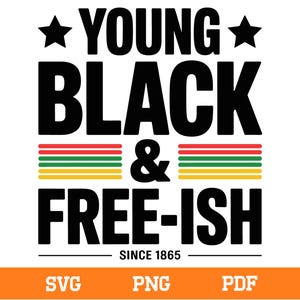 Young Black and Free-ISH Since 1865 SVG,Celebrate Juneteenth svg,Black History svg