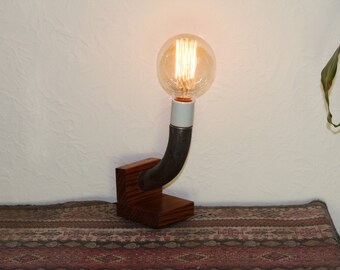 Recycled One of a Kind Rusty Metal Lamp With Vintage Style Light 146 - Unlimited Return Policy