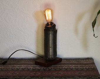 Recycled One of a Kind Rusty Metal Lamp With Vintage Style Light 67