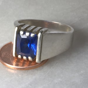 Sapphire and Sterling Ring(size 10)