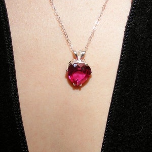 Large Ruby Heart Pendant