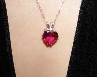 Large Ruby Heart Pendant