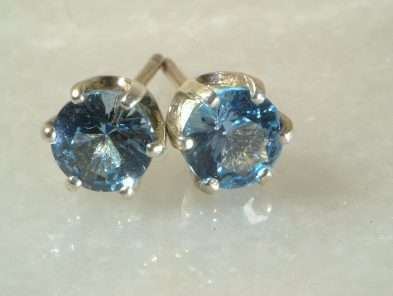 London blue topaz earrings in silver. image 1