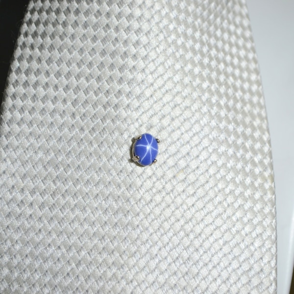 Blue star sapphire  tie tack(8x6mm)