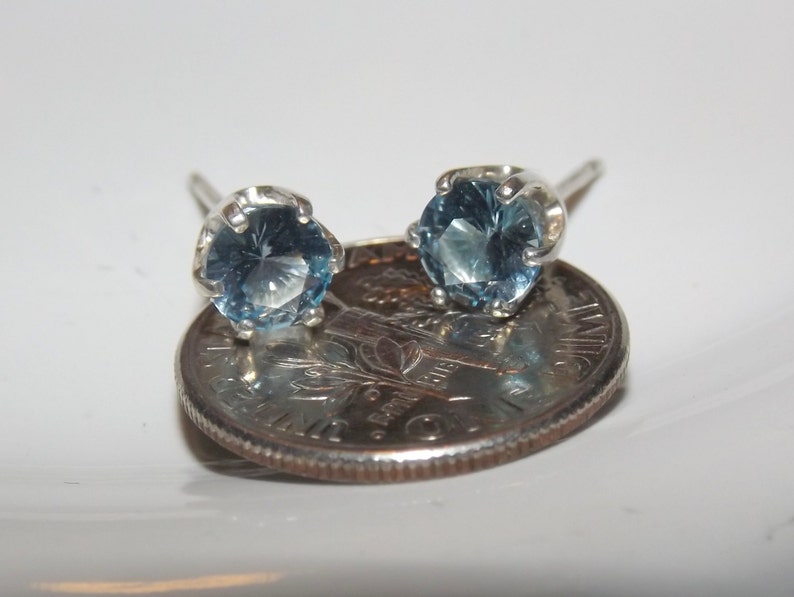 London blue topaz earrings in silver. image 3