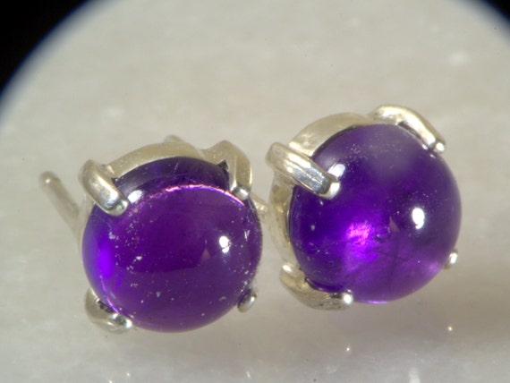 Amethyst Cabochon Earrings