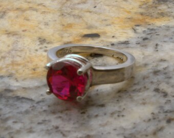 9mm ruby in sterling ring.