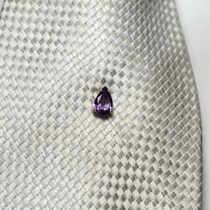 Amethyst Pear Tie Tack