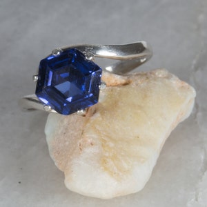 Sapphire and Sterling Ring (size 6)