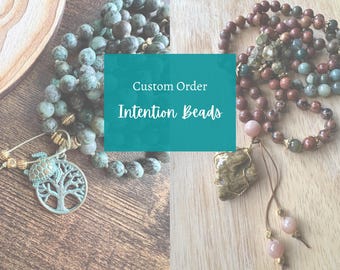 Custom OOAK Gemstone Beaded Necklace | Reiki Infused | Crystal Healing Jewelry | Meditation Necklace | Spiritual Gift