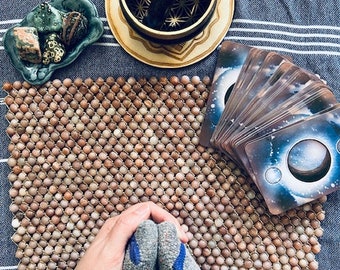 Handmade Weighted Gemstone Mat: Grounding Meditation & Yoga