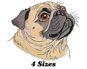 Dog Face Embroidery Design | Animal Machine Embroidery Pattern | Digital Download Files for Hoop & DIY Projects