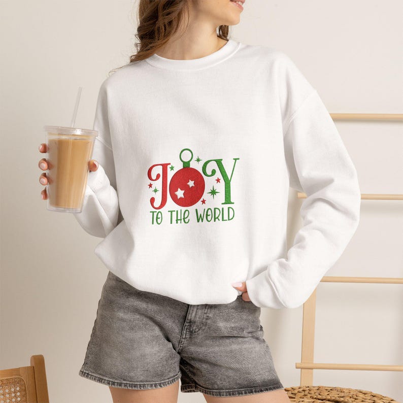 Patterning And Lettering Machine Embroidery Joy to the World Christmas Lettering With Bauble and ...