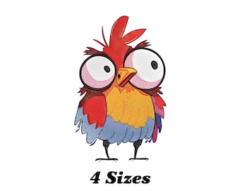 Machine Embroidery Owl Design, Cute Colorful Owl Embroidery File, Funny Bird Pattern, Digital Embroidery Designs