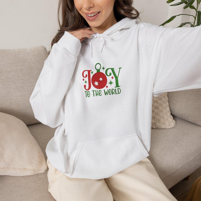 Patterning And Lettering Machine Embroidery Joy to the World Christmas Lettering With Bauble and ...