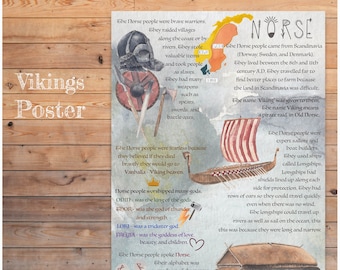 Infografía de historia DIGITAL, cartel vikingo