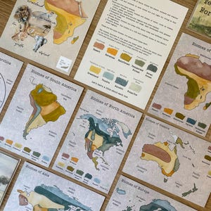 DIGITALE continentbiomenkaarten, homeschool, waldorf, montessori