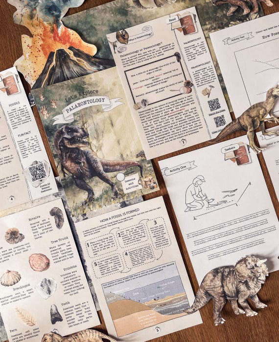 DIGITAL Palaeontology Lesson Plan | 6 Lessons | Homeschool Science Unit | Dinosaur & Fossil Activities PDF