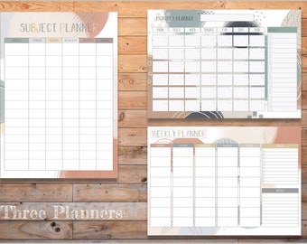 Homeschool Planner Set | Weekly, Monthly & Subject Pages | Printable School Organiser | Digital Download