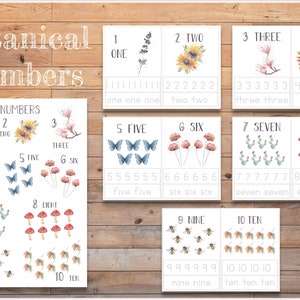 Póster DIGITAL de Números Botánicos y tarjetas de rastreo