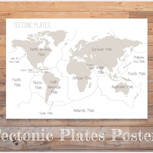 DIGITALES Tektonische Platten Poster